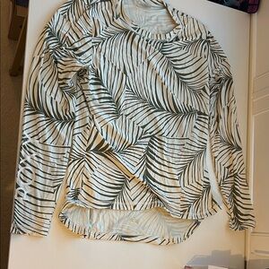 Roxy Green and White Rashguard